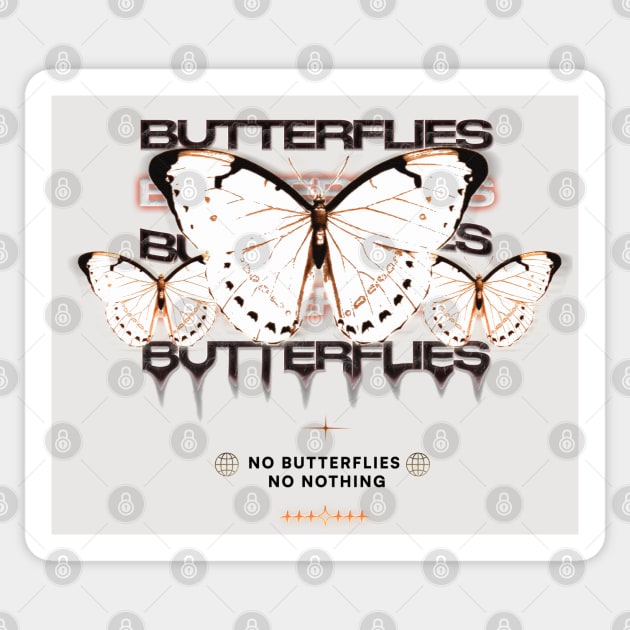 Grunge Butterflies Streetwear Design Sticker by Cyber Cyanide